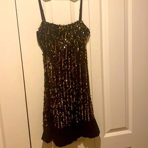 LBD-w/ gold sequins- perfect for Christmas or New Year’s Eve party